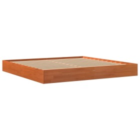 vidaXL Massivholzbett Wachsbraun 200x200 cm Kiefer
