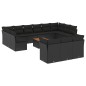 vidaXL 14-tlg. Garten-Sofagarnitur mit Kissen Schwarz Poly Rattan vidaXL 14-tlg. Garten-Sofagarnitur mit Kissen Schwarz Poly Rattan