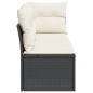 vidaXL Gartensofa mit Kissen 3-Sitzer Schwarz Poly Rattan vidaXL Gartensofa mit Kissen 3-Sitzer Schwarz Poly Rattan