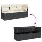 vidaXL Gartensofa mit Kissen 3-Sitzer Schwarz Poly Rattan vidaXL Gartensofa mit Kissen 3-Sitzer Schwarz Poly Rattan
