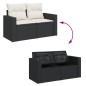 vidaXL Gartensofa mit Kissen 2-Sitzer Schwarz Poly Rattan vidaXL Gartensofa mit Kissen 2-Sitzer Schwarz Poly Rattan