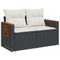 vidaXL Gartensofa mit Kissen 2-Sitzer Schwarz Poly Rattan vidaXL Gartensofa mit Kissen 2-Sitzer Schwarz Poly Rattan