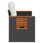 vidaXL Gartensofa mit Kissen 2-Sitzer Schwarz Poly Rattan vidaXL Gartensofa mit Kissen 2-Sitzer Schwarz Poly Rattan