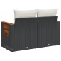 vidaXL Gartensofa mit Kissen 2-Sitzer Schwarz Poly Rattan vidaXL Gartensofa mit Kissen 2-Sitzer Schwarz Poly Rattan