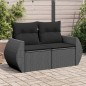 vidaXL Gartensofa mit Kissen 2-Sitzer Schwarz Poly Rattan vidaXL Gartensofa mit Kissen 2-Sitzer Schwarz Poly Rattan