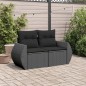 vidaXL Gartensofa mit Kissen 2-Sitzer Schwarz Poly Rattan vidaXL Gartensofa mit Kissen 2-Sitzer Schwarz Poly Rattan