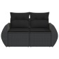 vidaXL Gartensofa mit Kissen 2-Sitzer Schwarz Poly Rattan vidaXL Gartensofa mit Kissen 2-Sitzer Schwarz Poly Rattan
