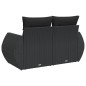 vidaXL Gartensofa mit Kissen 2-Sitzer Schwarz Poly Rattan vidaXL Gartensofa mit Kissen 2-Sitzer Schwarz Poly Rattan