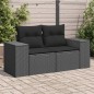 vidaXL Gartensofa mit Kissen 2-Sitzer Schwarz Poly Rattan vidaXL Gartensofa mit Kissen 2-Sitzer Schwarz Poly Rattan