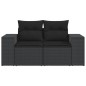 vidaXL Gartensofa mit Kissen 2-Sitzer Schwarz Poly Rattan vidaXL Gartensofa mit Kissen 2-Sitzer Schwarz Poly Rattan