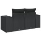 vidaXL Gartensofa mit Kissen 2-Sitzer Schwarz Poly Rattan vidaXL Gartensofa mit Kissen 2-Sitzer Schwarz Poly Rattan