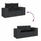 vidaXL Gartensofa mit Kissen 2-Sitzer Schwarz Poly Rattan vidaXL Gartensofa mit Kissen 2-Sitzer Schwarz Poly Rattan
