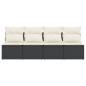 vidaXL Gartensofa mit Kissen 4-Sitzer Schwarz Poly Rattan vidaXL Gartensofa mit Kissen 4-Sitzer Schwarz Poly Rattan