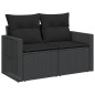 vidaXL Gartensofa mit Kissen 2-Sitzer Schwarz Poly Rattan vidaXL Gartensofa mit Kissen 2-Sitzer Schwarz Poly Rattan