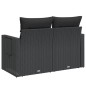 vidaXL Gartensofa mit Kissen 2-Sitzer Schwarz Poly Rattan vidaXL Gartensofa mit Kissen 2-Sitzer Schwarz Poly Rattan