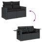 vidaXL Gartensofa mit Kissen 2-Sitzer Schwarz Poly Rattan vidaXL Gartensofa mit Kissen 2-Sitzer Schwarz Poly Rattan
