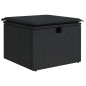 vidaXL Gartenhocker mit Kissen Schwarz 55x55x37 cm Poly Rattan vidaXL Gartenhocker mit Kissen Schwarz 55x55x37 cm Poly Rattan