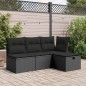 vidaXL Gartenhocker mit Kissen Schwarz 55x55x37 cm Poly Rattan vidaXL Gartenhocker mit Kissen Schwarz 55x55x37 cm Poly Rattan
