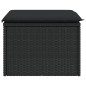 vidaXL Gartenhocker mit Kissen Schwarz 55x55x37 cm Poly Rattan vidaXL Gartenhocker mit Kissen Schwarz 55x55x37 cm Poly Rattan