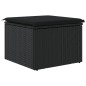 vidaXL Gartenhocker mit Kissen Schwarz 55x55x37 cm Poly Rattan vidaXL Gartenhocker mit Kissen Schwarz 55x55x37 cm Poly Rattan