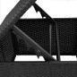 vidaXL Gartenhocker mit Kissen Schwarz 55x55x37 cm Poly Rattan vidaXL Gartenhocker mit Kissen Schwarz 55x55x37 cm Poly Rattan