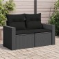 vidaXL Gartensofa mit Kissen 2-Sitzer Schwarz Poly Rattan vidaXL Gartensofa mit Kissen 2-Sitzer Schwarz Poly Rattan