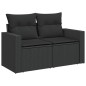 vidaXL Gartensofa mit Kissen 2-Sitzer Schwarz Poly Rattan vidaXL Gartensofa mit Kissen 2-Sitzer Schwarz Poly Rattan