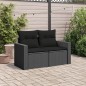 vidaXL Gartensofa mit Kissen 2-Sitzer Schwarz Poly Rattan vidaXL Gartensofa mit Kissen 2-Sitzer Schwarz Poly Rattan