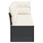 vidaXL Gartensofa mit Kissen 4-Sitzer Schwarz Poly Rattan vidaXL Gartensofa mit Kissen 4-Sitzer Schwarz Poly Rattan