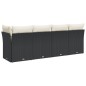 vidaXL Gartensofa mit Kissen 4-Sitzer Schwarz Poly Rattan vidaXL Gartensofa mit Kissen 4-Sitzer Schwarz Poly Rattan