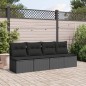 vidaXL Gartensofa mit Kissen 4-Sitzer Schwarz Poly Rattan vidaXL Gartensofa mit Kissen 4-Sitzer Schwarz Poly Rattan