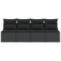 vidaXL Gartensofa mit Kissen 4-Sitzer Schwarz Poly Rattan vidaXL Gartensofa mit Kissen 4-Sitzer Schwarz Poly Rattan