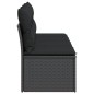 vidaXL Gartensofa mit Kissen 4-Sitzer Schwarz Poly Rattan vidaXL Gartensofa mit Kissen 4-Sitzer Schwarz Poly Rattan