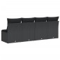 vidaXL Gartensofa mit Kissen 4-Sitzer Schwarz Poly Rattan vidaXL Gartensofa mit Kissen 4-Sitzer Schwarz Poly Rattan