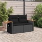 vidaXL Gartensofa mit Kissen 2-Sitzer Schwarz Poly Rattan vidaXL Gartensofa mit Kissen 2-Sitzer Schwarz Poly Rattan