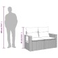 vidaXL Gartensofa mit Kissen 2-Sitzer Schwarz Poly Rattan vidaXL Gartensofa mit Kissen 2-Sitzer Schwarz Poly Rattan