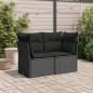 vidaXL Gartensofa mit Kissen 2-Sitzer Schwarz Poly Rattan vidaXL Gartensofa mit Kissen 2-Sitzer Schwarz Poly Rattan