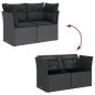 vidaXL Gartensofa mit Kissen 2-Sitzer Schwarz Poly Rattan vidaXL Gartensofa mit Kissen 2-Sitzer Schwarz Poly Rattan