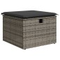 vidaXL Gartenhocker mit Kissen Grau 55x55x37 cm Poly Rattan vidaXL Gartenhocker mit Kissen Grau 55x55x37 cm Poly Rattan