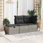 vidaXL Gartenhocker mit Kissen Grau 55x55x37 cm Poly Rattan vidaXL Gartenhocker mit Kissen Grau 55x55x37 cm Poly Rattan