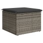 vidaXL Gartenhocker mit Kissen Grau 55x55x37 cm Poly Rattan vidaXL Gartenhocker mit Kissen Grau 55x55x37 cm Poly Rattan