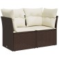 vidaXL Gartensofa mit Kissen 2-Sitzer Braun Poly Rattan vidaXL Gartensofa mit Kissen 2-Sitzer Braun Poly Rattan