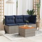 vidaXL Gartentisch Grau 55x55x37 cm Poly Rattan und Akazienholz vidaXL Gartentisch Grau 55x55x37 cm Poly Rattan und Akazienholz