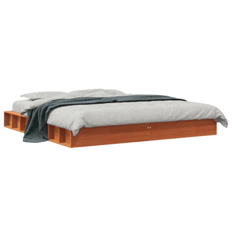 vidaXL Massivholzbett ohne Matratze Wachsbraun 180x200 Kiefernholz vidaXL Massivholzbett ohne Matratze Wachsbraun 180x200 Kiefernholz
