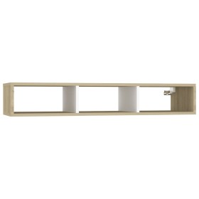 vidaXL Wandregal Weiß Sonoma-Eiche 102x30x17 cm Holzwerkstoff