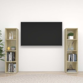 vidaXL TV-Schränke 2 Stk. Sonoma-Eiche 142,5x35x36,5 cm Holzwerkstoff