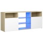vidaXL TV-Schrank mit LED-Leuchten Weiß Sonoma-Eiche 120x30x50 cm vidaXL TV-Schrank mit LED-Leuchten Weiß Sonoma-Eiche 120x30x50 cm