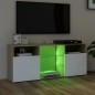 vidaXL TV-Schrank mit LED-Leuchten Weiß Sonoma-Eiche 120x30x50 cm vidaXL TV-Schrank mit LED-Leuchten Weiß Sonoma-Eiche 120x30x50 cm