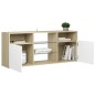 vidaXL TV-Schrank mit LED-Leuchten Weiß Sonoma-Eiche 120x30x50 cm vidaXL TV-Schrank mit LED-Leuchten Weiß Sonoma-Eiche 120x30x50 cm