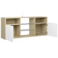 vidaXL TV-Schrank mit LED-Leuchten Weiß Sonoma-Eiche 120x30x50 cm vidaXL TV-Schrank mit LED-Leuchten Weiß Sonoma-Eiche 120x30x50 cm